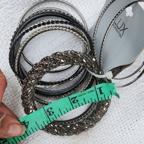 Heavy metal hematite bangle set NWT - Picture 4 of 9